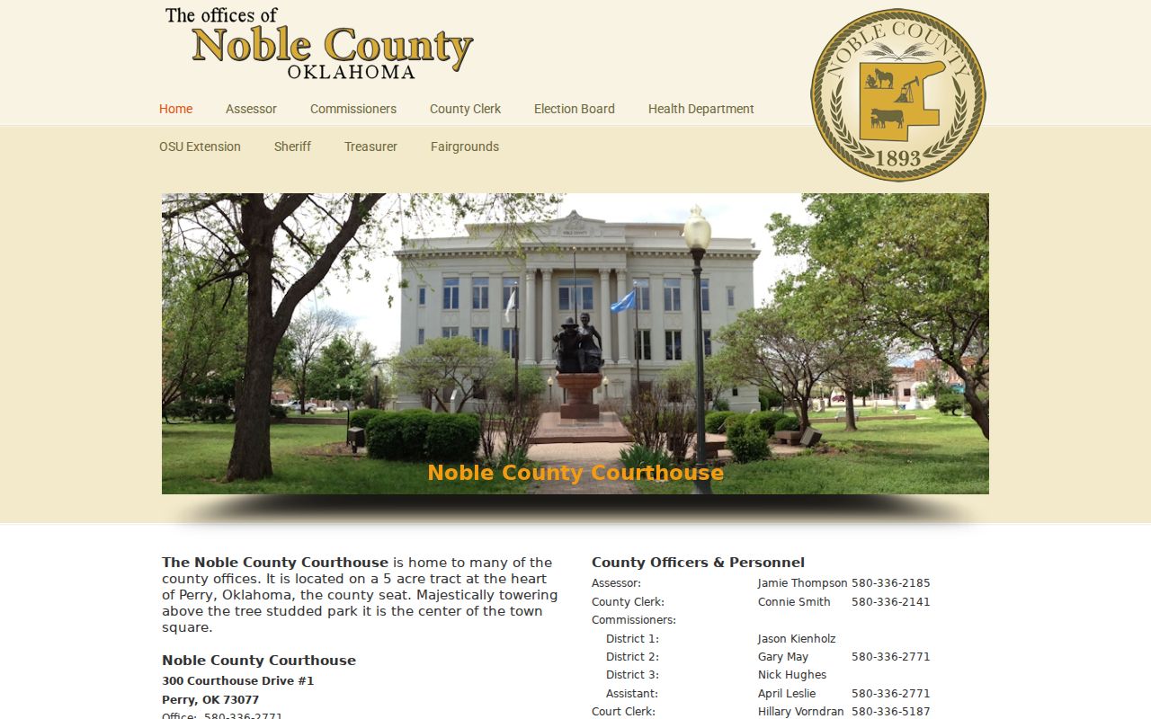 Noble County warrant check courthouse context